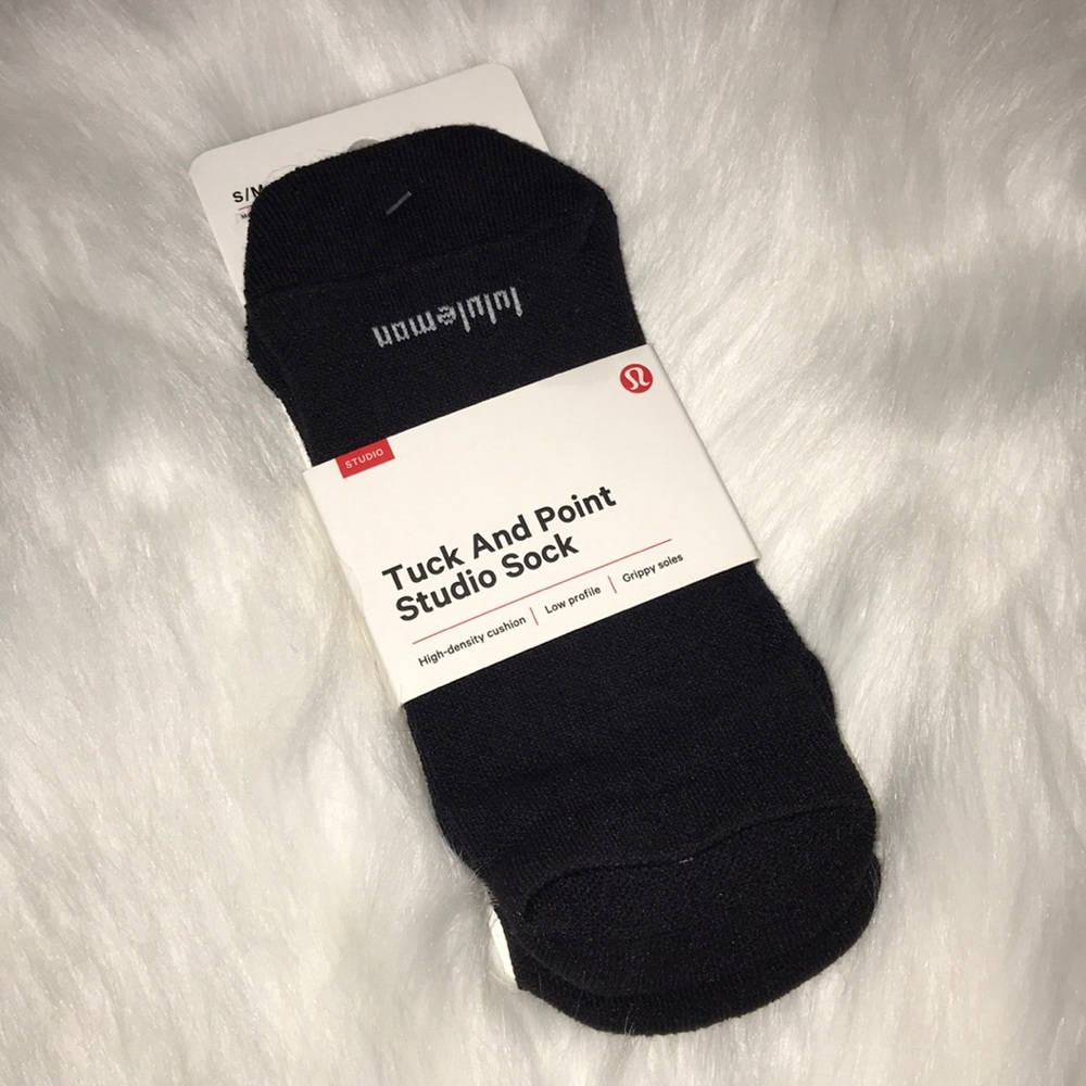 Lululemon tuck and point studio sock black S/M NWT - Picture 2 of 5